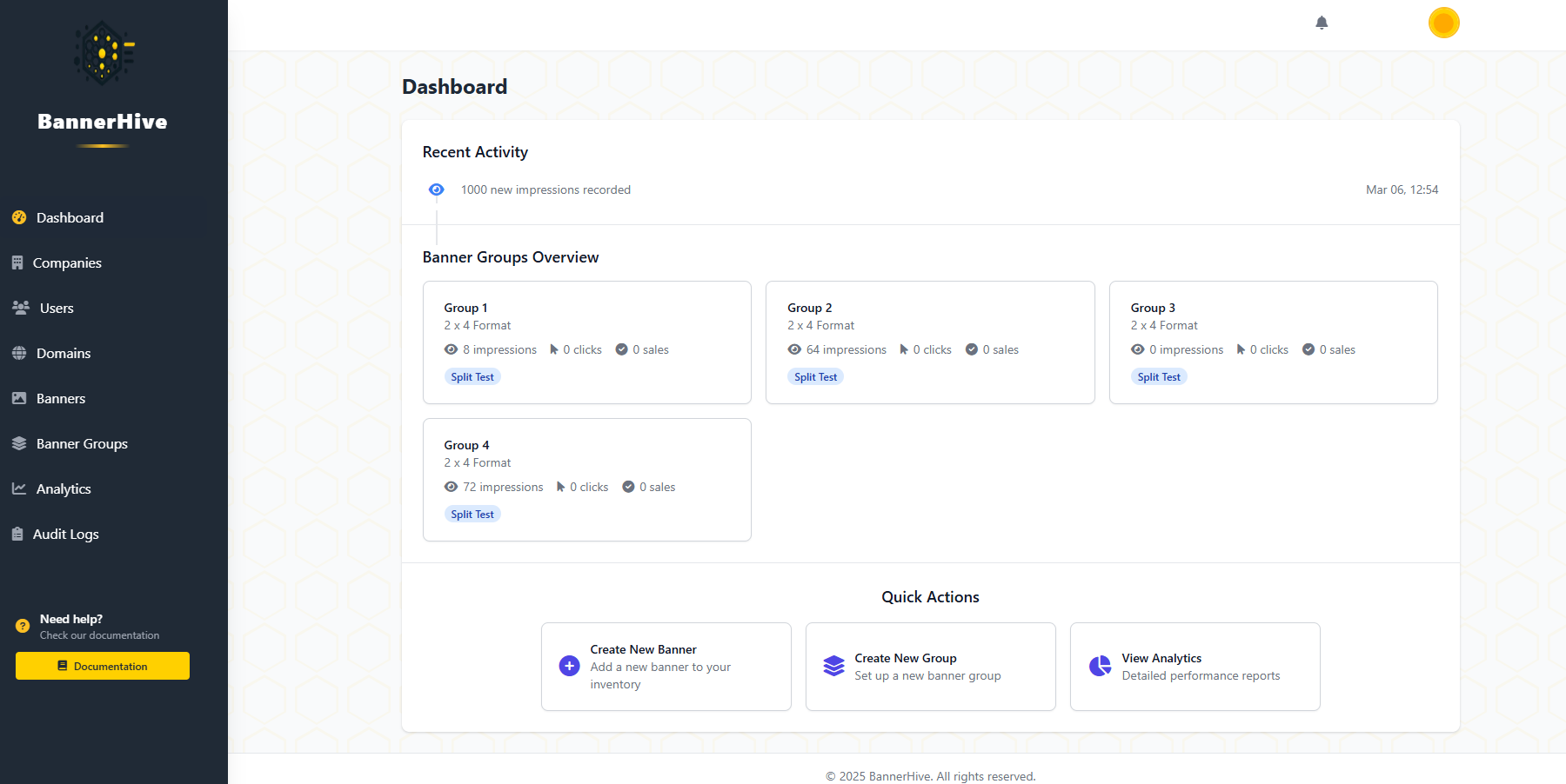 BannerHive Dashboard
